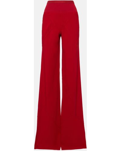 Rick Owens Crepe Straight Pants - Red