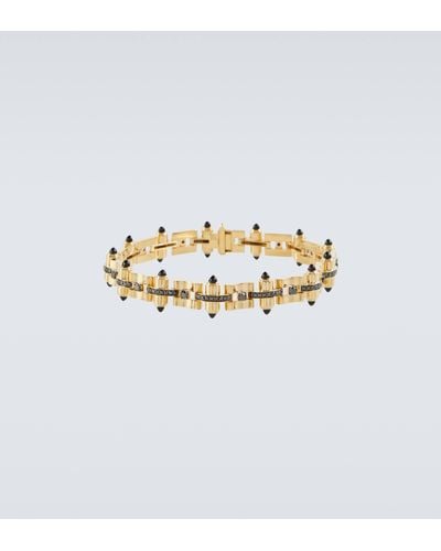 Rainbow K Celeste 14kt Gold Link Bracelet With Diamonds And Onyx - Metallic