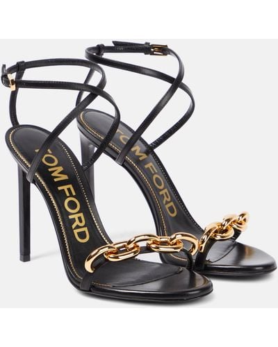 Tom Ford Chain Leather Sandals - Black