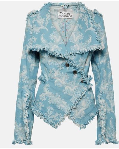 Vivienne Westwood Worth More Jacquard Denim Jacket - Blue