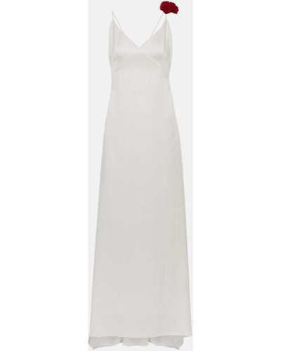 Magda Butrym Rosette Embellished Slip Gown - White