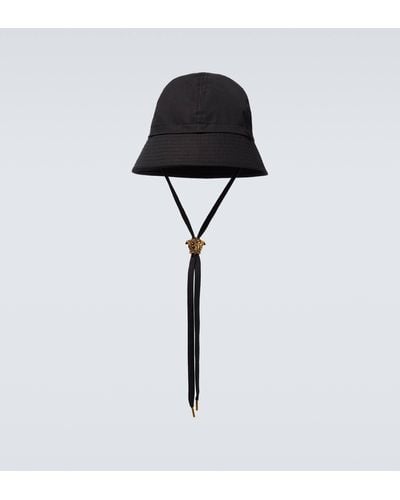 Versace La Medusa Cotton Canvas Bucket Hat - Black