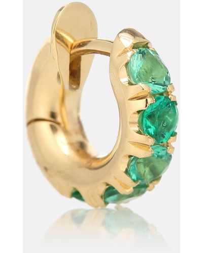 Spinelli Kilcollin Mini Macro Hoop 18kt Gold And Emerald Single Earring - Metallic
