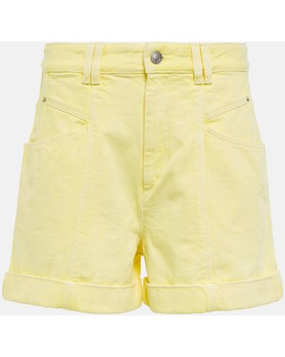 Isabel Marant Vetanio High-rise Denim Shorts - Yellow