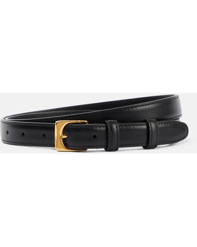 The Row Slim Leather Belt - Black