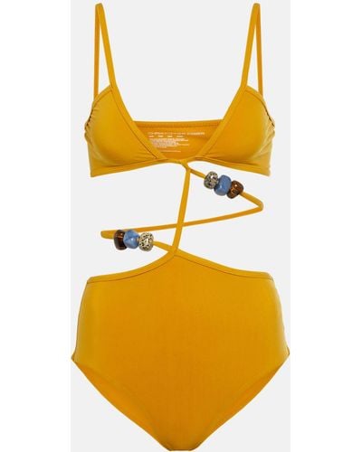 Christopher Esber Embellished Swimsuit - Orange