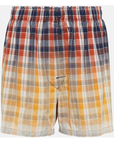 Maison Margiela Checked Cotton Shorts - Multicolour
