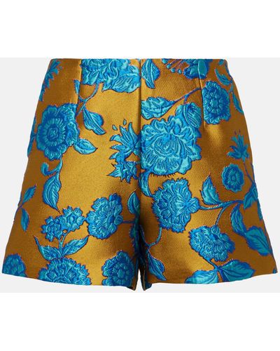 La DoubleJ Margarita Floral Jacquard Shorts - Blue