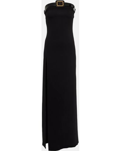 Tom Ford Buckle-detail Strapless Sable Gown - Black