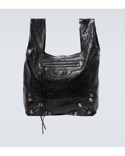 Balenciaga Le Cagole Leather Tote Bag - Black