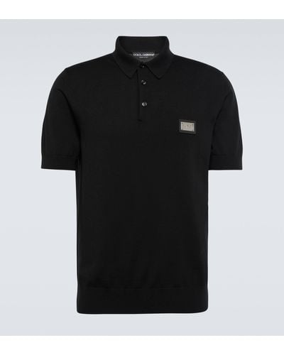 Dolce & Gabbana Wool Polo Shirt - Black