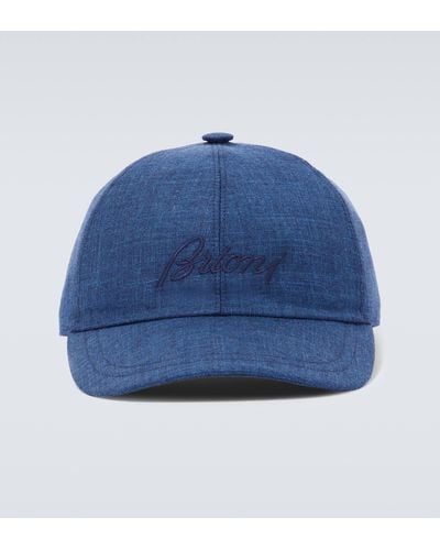 Brioni Silk, Cashmere, And Linen Baseball Cap - Blue