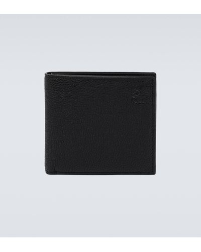 Loewe Tumbled Leather Billfold Wallet - Black
