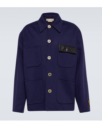 Marni Wool-blend Jacket - Blue
