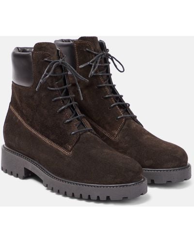 Totême Husky Leather Ankle Boots - Black