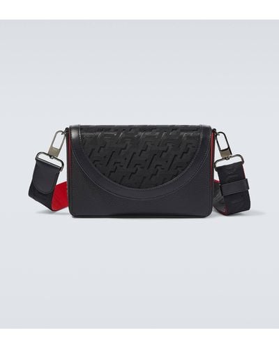 Christian Louboutin Monogram Leather Shoulder Bag - Black