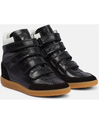 Isabel Marant Bilsy High-top Leather And Suede Sneakers - Black