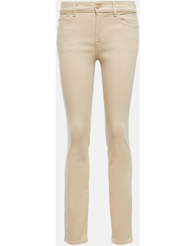 7 For All Mankind Roxanne Mid-rise Slim Jeans - Natural