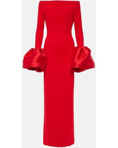 Solace London Talia Off-shoulder Crepe Gown - Red