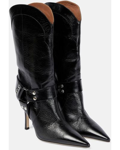Paris Texas June Leather Boot - Black