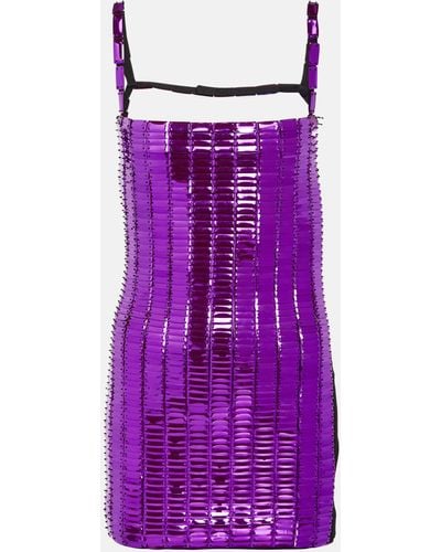The Attico Rue Sequined Minidress - Purple