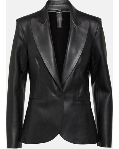 Norma Kamali Faux Leather Blazer - Black