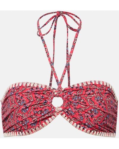 Isabel Marant Starnea Printed Bikini Top - Red