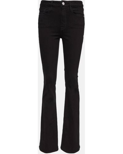FRAME Le Mini Mid-rise Bootcut Jeans - Black