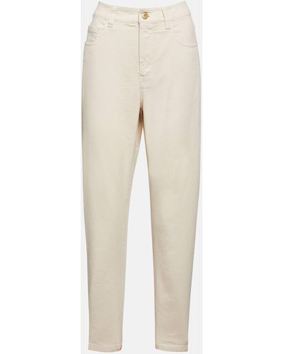 Brunello Cucinelli High-rise Cotton Pants - Natural