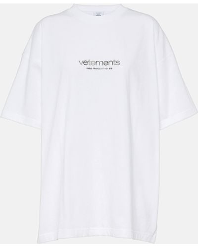 Vetements Logo Cotton Jersey T-shirt - White