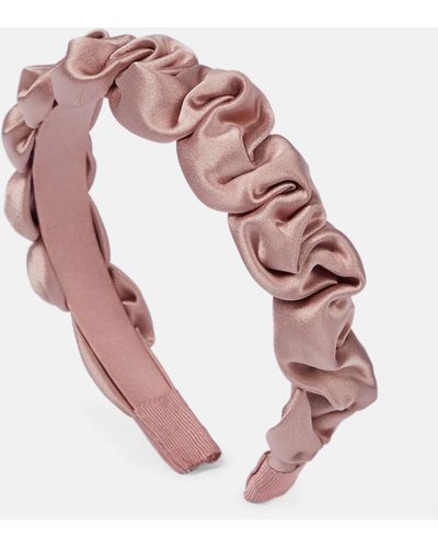 Jennifer Behr Lia Silk Satin Headband - Pink