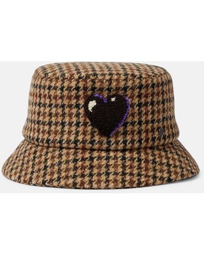 Maison Michel Axel Checked Wool Bucket Hat - Brown