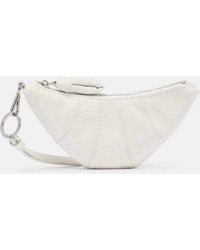 Lemaire Croissant Leather Coin Purse With Strap - White