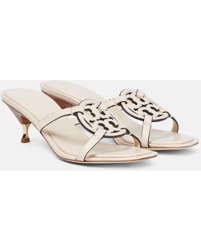 Tory Burch Geo Bombe Miller Leather Sandals - Natural