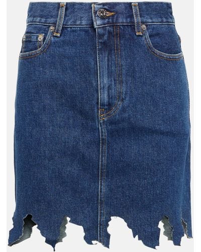 JW Anderson Distressed Denim Miniskirt - Blue