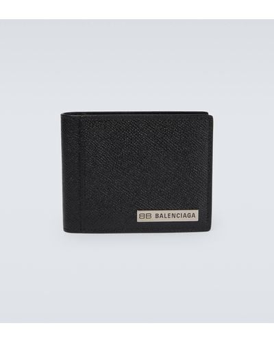 Balenciaga Plate Leather Wallet - Black