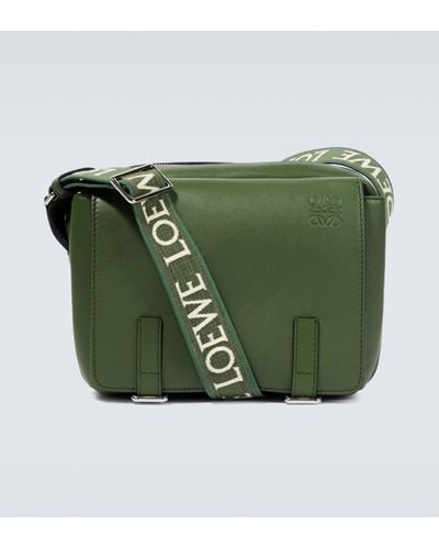 Loewe Xs Leather Messenger Bag - Green
