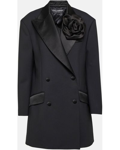 Dolce & Gabbana Floral-applique Blazer - Black