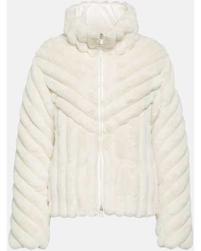 Moncler Pedrix Faux Fur Down Jacket - White