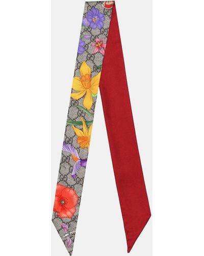 Pierre Louis Mascia GG Flora Print Silk Neck Bow - Multicolour