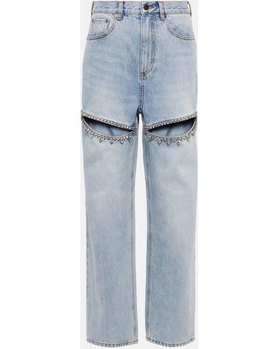 Area Crystal-embellished Straight Jeans - Blue