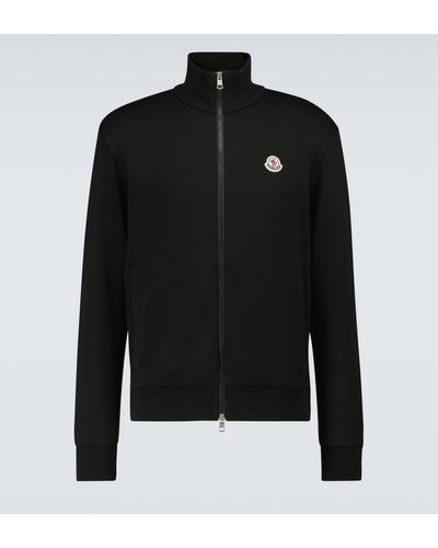 Moncler Zipped Cotton Jacket - Black