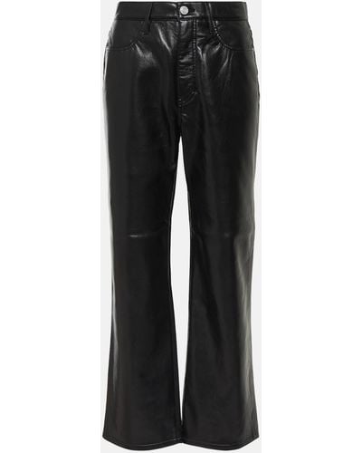 FRAME Le Jane Leather-blend Pants - Black
