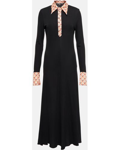 Etro Long-sleeved Jersey Midi Dress - Black
