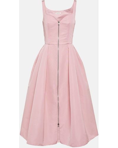 Alexander McQueen Polyfaille Midi Dress - Pink