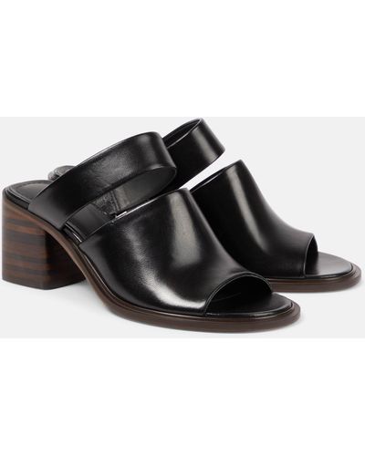 Lemaire Double Strap 55 Leather Mules - Black