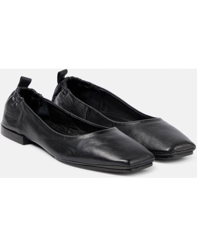 Souliers Martinez Montjuic Leather Ballet Flats - Black