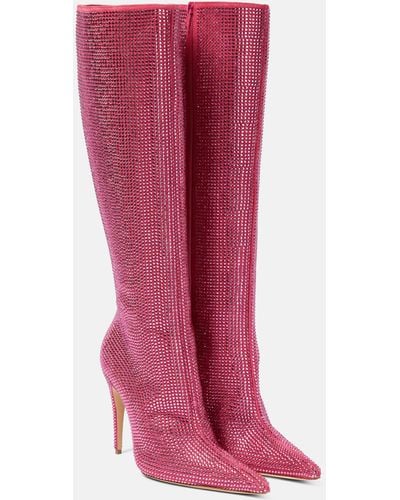 Magda Butrym Embellished Leather Knee-high Boots - Pink