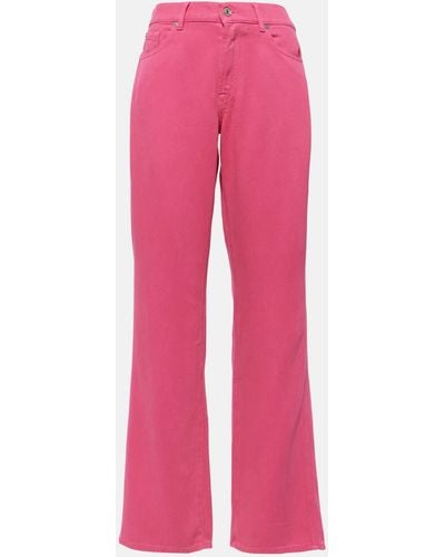 7 For All Mankind Tess Straight Jeans - Pink