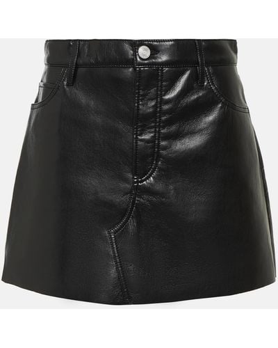 FRAME Le High 'n' Tight Leather Miniskirt - Black